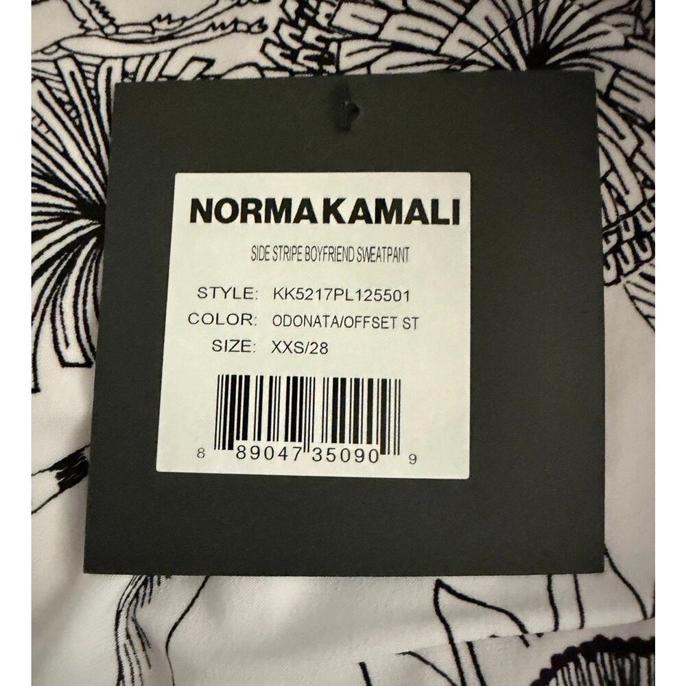 Norma Kamali Odonata Offset Stripe Boyfriend Sweatpants Side Stripe XXS/28 NWT - Picture 11 of 13